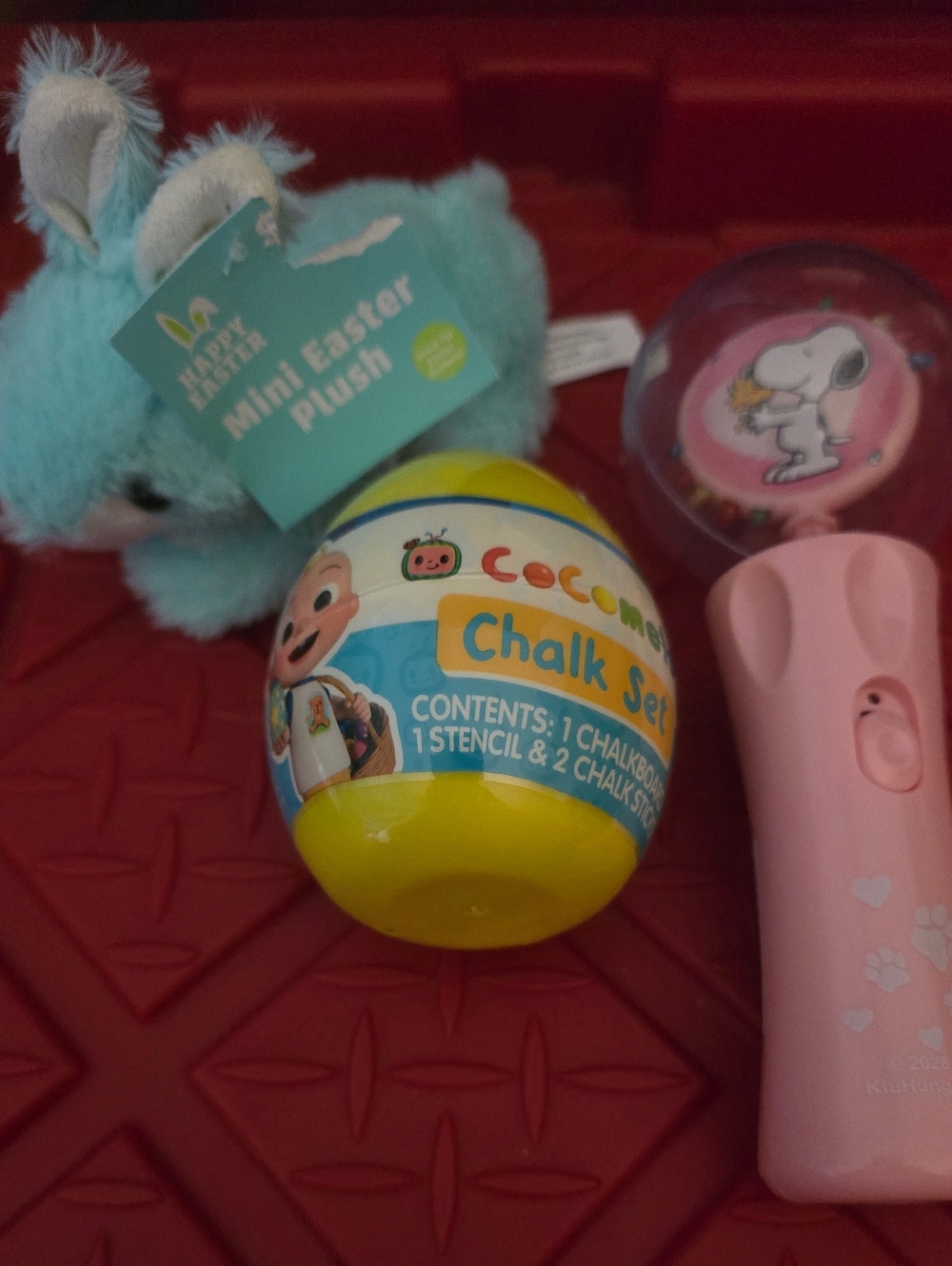 New Kids Toys - Plush Bunny, Egg With Stencils & Chalk, Light Up Snoopy Spinner